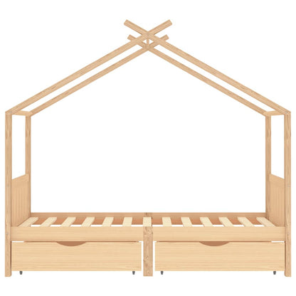 Giroletto Bambini con Cassetti 90x200 cm Legno Massello di Pino