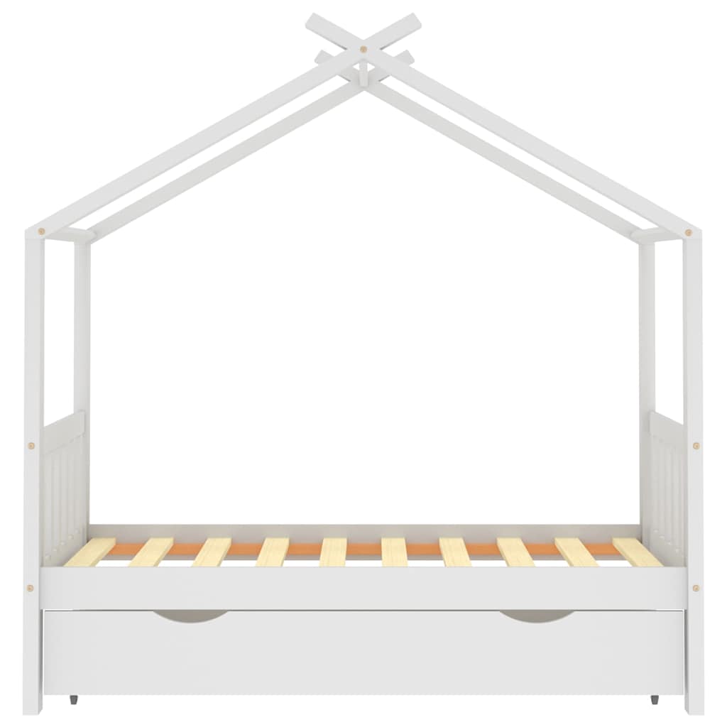 Giroletto per Bambini con Cassetto Bianco Legno Pino 80x160 cm