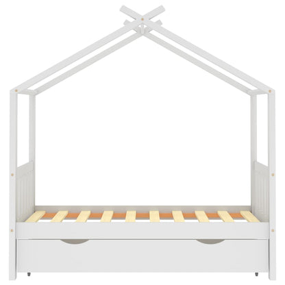 Giroletto per Bambini con Cassetto Bianco Legno Pino 80x160 cm