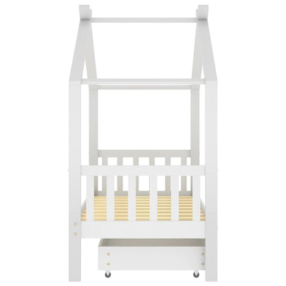 Giroletto per Bambini con Cassetto Bianco Legno Pino 80x160 cm