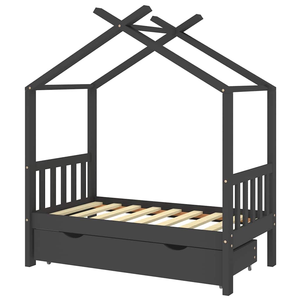 Giroletto per Bambini con Cassetto in Legno di Pino 70x140cm