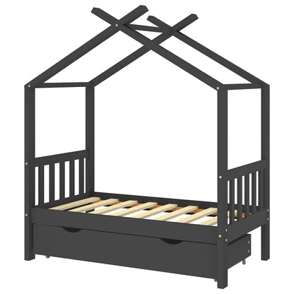 Giroletto per Bambini con Cassetto in Legno di Pino 70x140cm