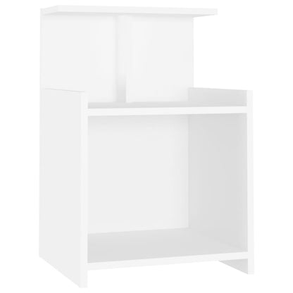 Comodini 2 pz Bianchi 40x35x60 cm in Legno Multistrato