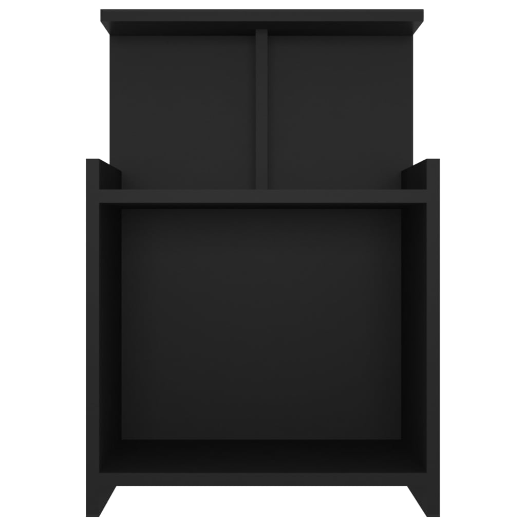 Comodini 2pz Neri 40x35x60 cm in Legno Multistrato
