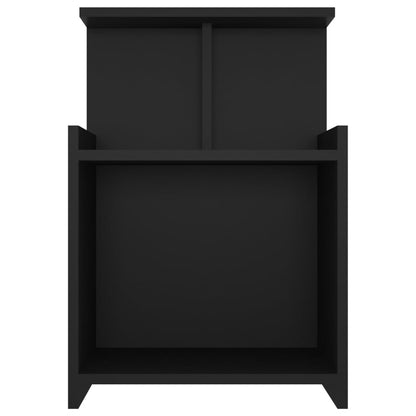 Comodini 2pz Neri 40x35x60 cm in Legno Multistrato