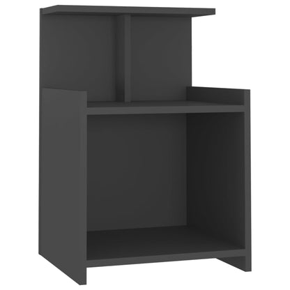 Comodini 2 pz Grigi 40x35x60 cm in Legno Multistrato