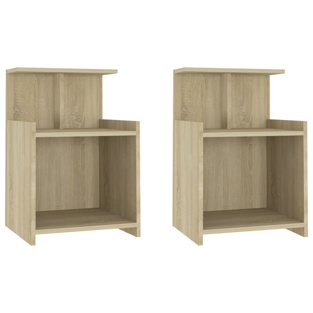 Comodini 2pz Rovere Sonoma 40x35x60 cm in Legno Multistrato