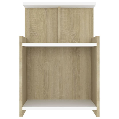 Comodini 2pz Bianco Rovere Sonoma 40x35x60 cm Legno Multistrato