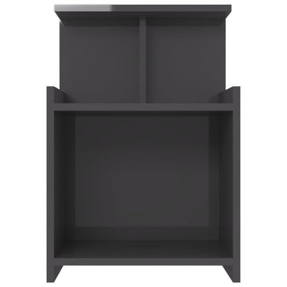 Comodini 2pz Grigio Lucido 40x35x60 cm in Legno Multistrato