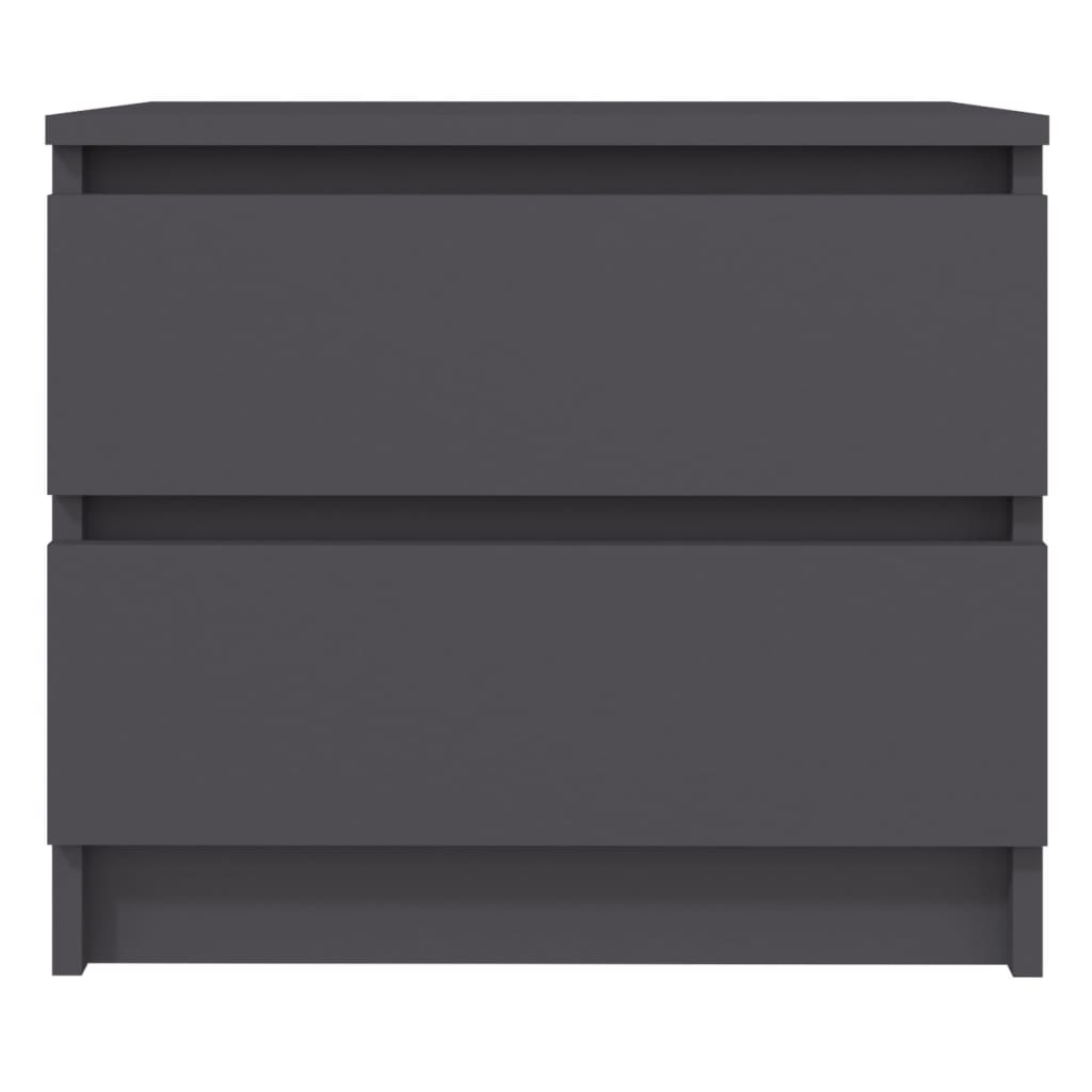 Comodino Grigio 50x39x43,5 cm in Legno Multistrato