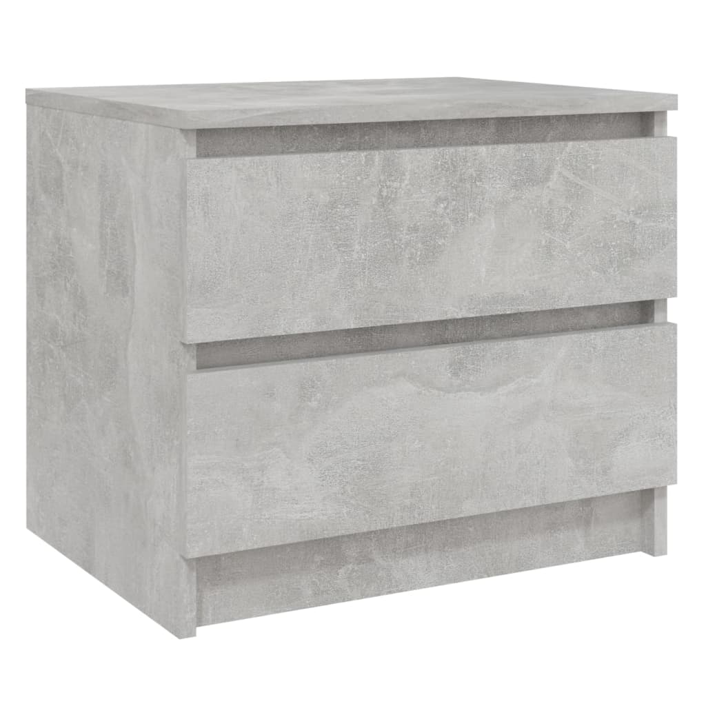Comodino Grigio Cemento 50x39x43,5 cm in Legno Multistrato