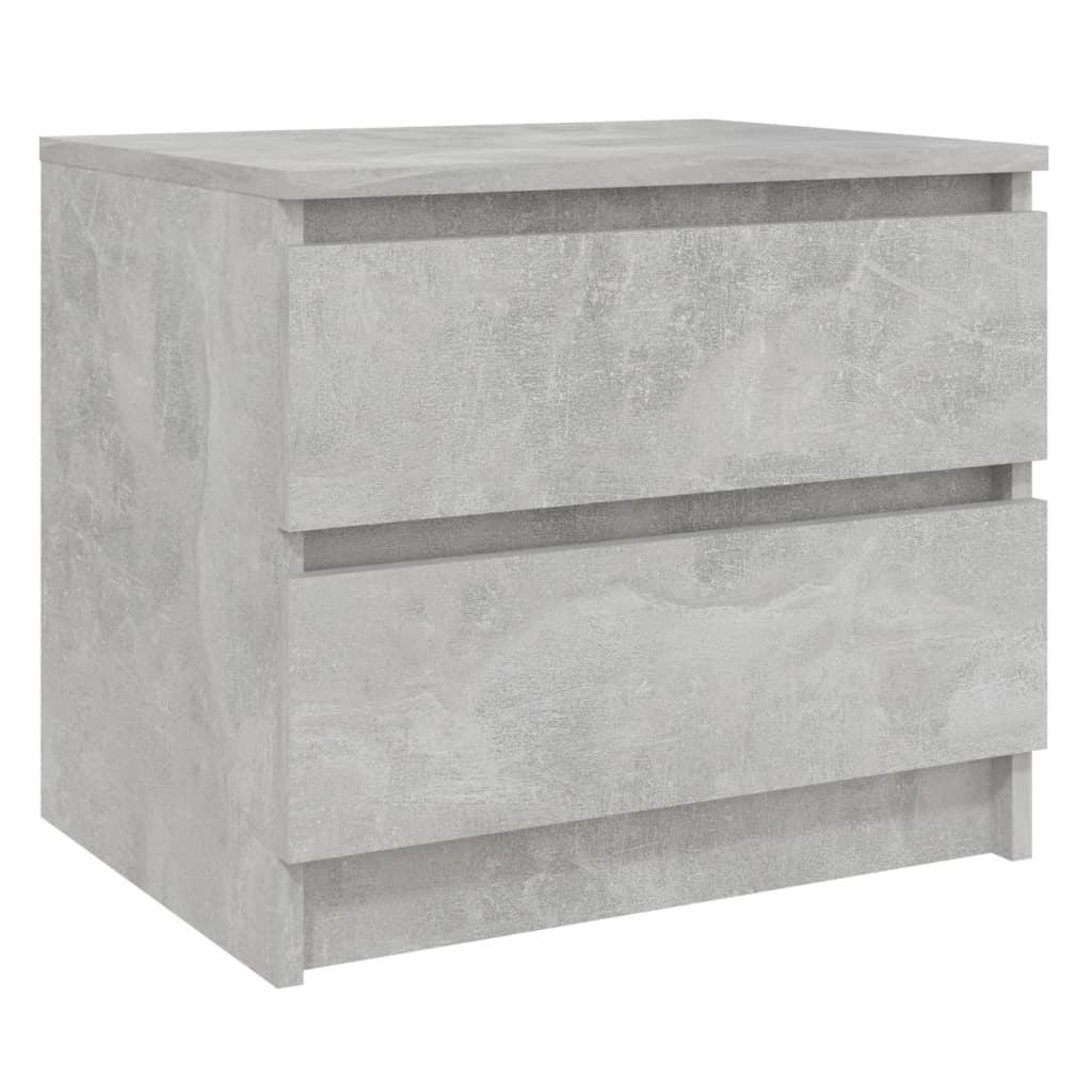 Comodini 2pz Grigio Cemento 50x39x43,5 cm in Legno Multistrato