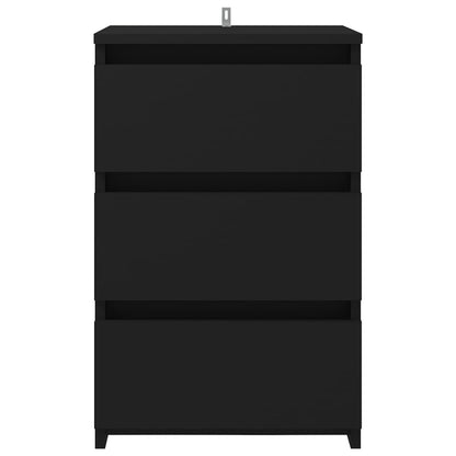 Comodino Nero 40x35x62,5 cm in Legno Multistrato