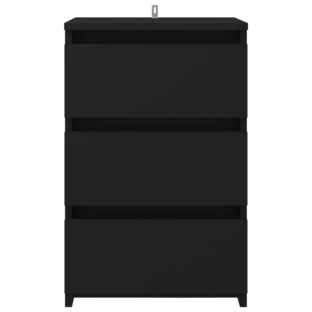 Comodini 2 pz Neri 40x35x62,5 cm in Legno Multistrato