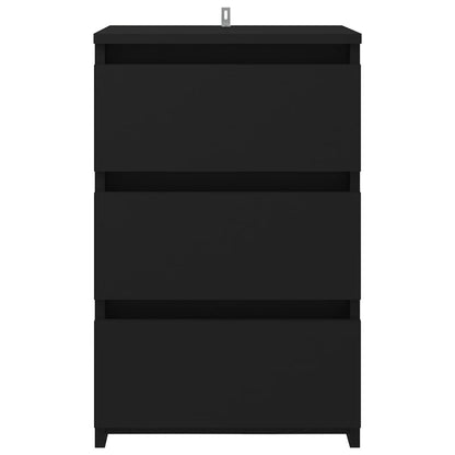 Comodini 2 pz Neri 40x35x62,5 cm in Legno Multistrato