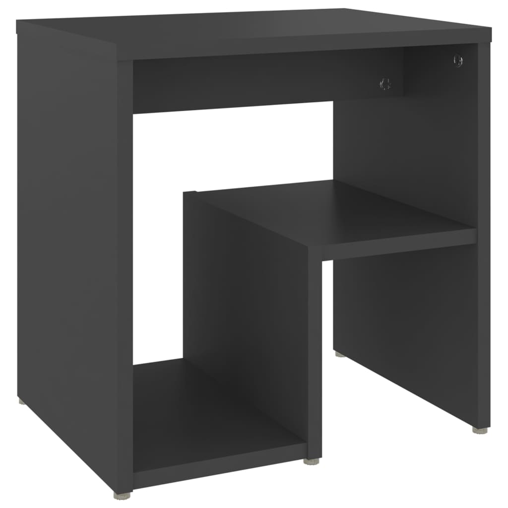 Comodini 2 pz Grigi 40x30x40 cm in Legno Multistrato