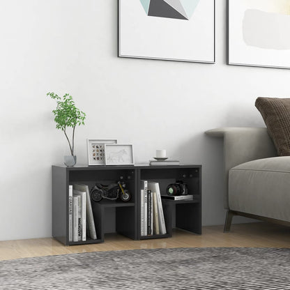 Comodini 2 pz Grigi 40x30x40 cm in Legno Multistrato