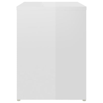 Comodino Bianco Lucido 40x30x40 cm in Legno Multistrato