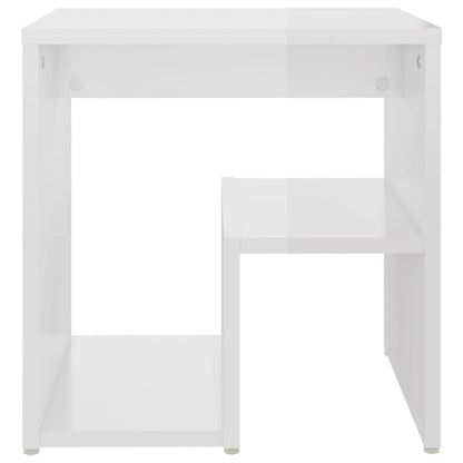 Comodini 2 pz Bianco Lucido 40x30x40 cm in Legno Multistrato