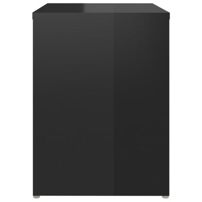 Comodino Nero Lucido 40x30x40 cm in Legno Multistrato