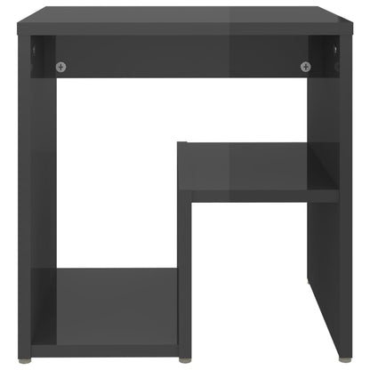 Comodini 2 pz Grigio Lucido 40x30x40 cm in Legno Multistrato