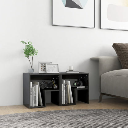 Comodini 2 pz Grigio Lucido 40x30x40 cm in Legno Multistrato