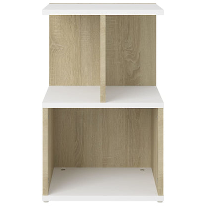 Comodini 2pz Bianco Rovere Sonoma 35x35x55cm Legno Multistrato