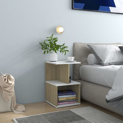 Comodini 2pz Bianco Rovere Sonoma 35x35x55cm Legno Multistrato