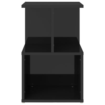 Comodino Nero Lucido 35x35x55 cm in Legno Multistrato