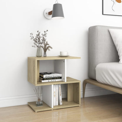 Comodini 2pz Bianco Rovere Sonoma 50x30x51,5 Legno Multistrato