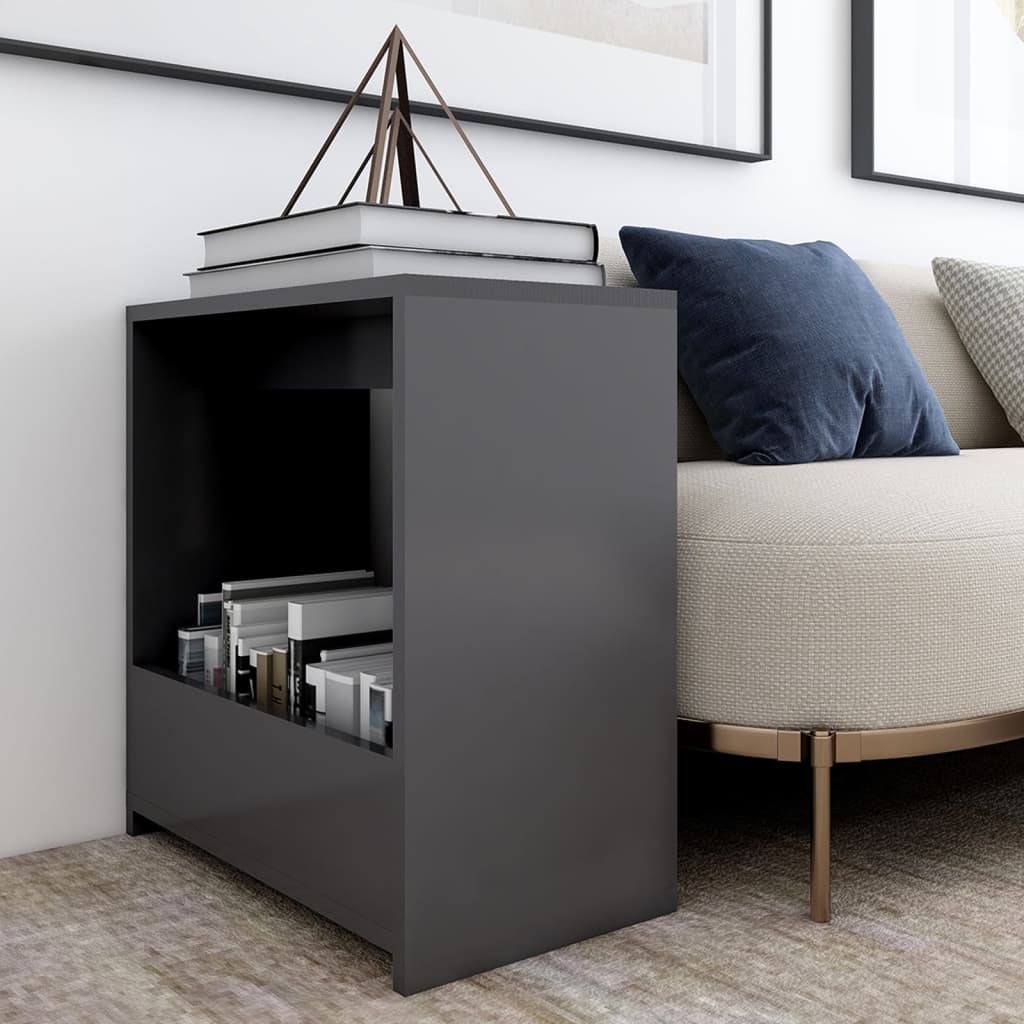 Tavolino Grigio 50x26x50 cm in Legno Multistrato