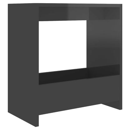 Tavolino Grigio Lucido 50x26x50 cm in Legno Multistrato