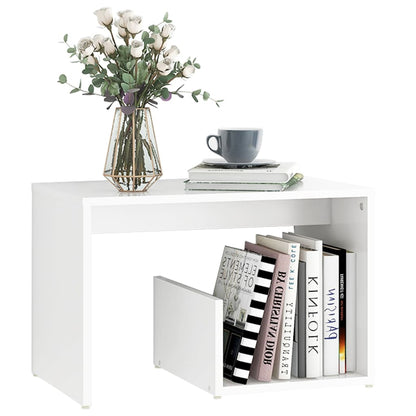 Tavolino Bianco 59x36x38 cm in Legno Multistrato