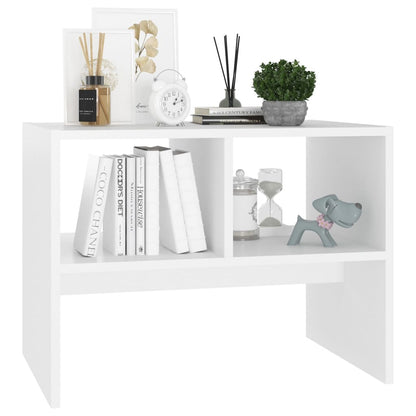 Tavolino Bianco 60x40x45 cm in Legno Multistrato