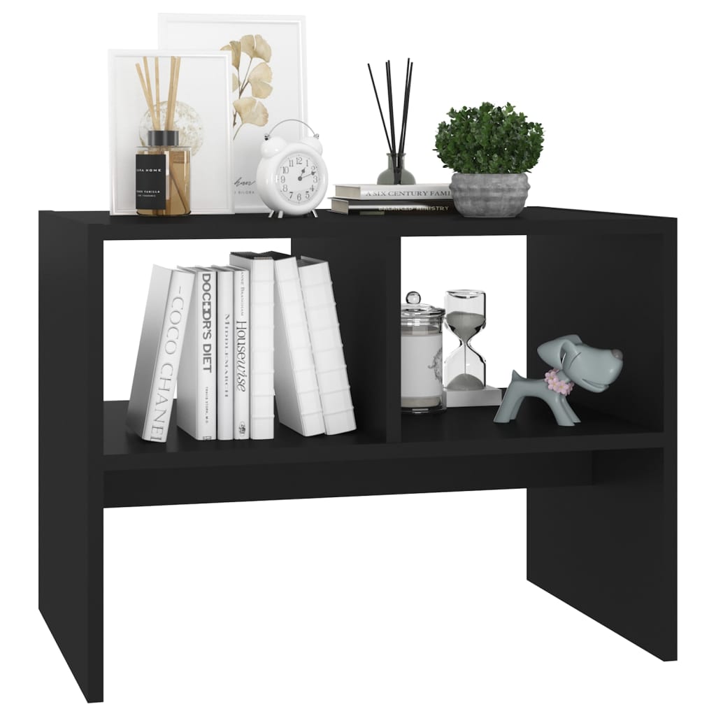 Tavolino Nero 60x40x45 cm in Legno Multistrato