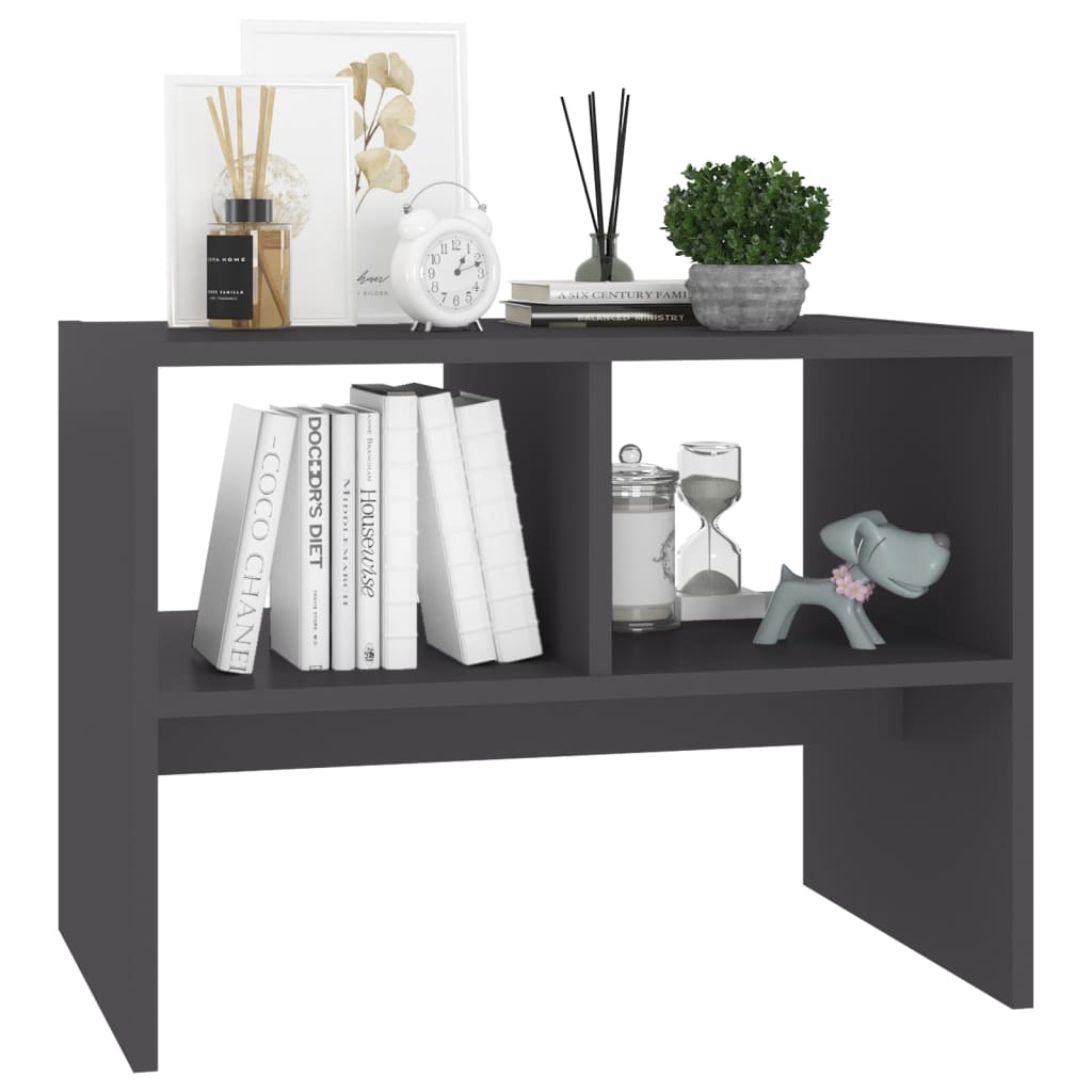 Tavolino Grigio 60x40x45 cm in Legno Multistrato