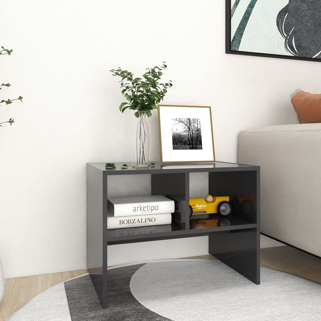 Tavolino Grigio 60x40x45 cm in Legno Multistrato