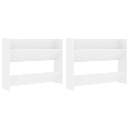 Scarpiere a Muro 2pz Bianche 80x18x60 cm in Legno Multistrato