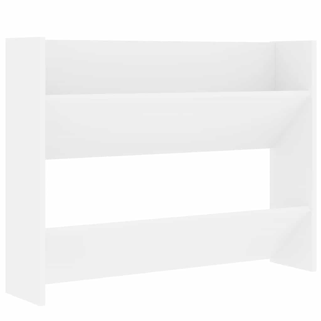 Scarpiere a Muro 2pz Bianche 80x18x60 cm in Legno Multistrato