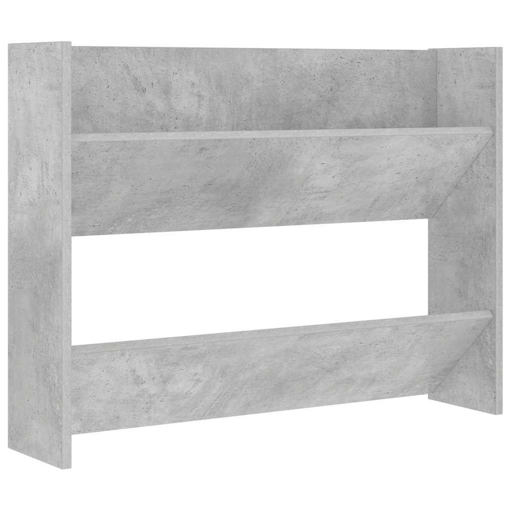 Scarpiere Muro 2pz Grigio Cemento 80x18x60cm Legno Multistrato