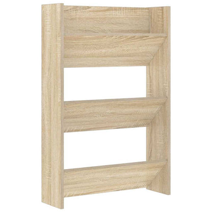 Scarpiere a Muro 2pz Rovere Sonoma 60x18x90cm Legno Multistrato