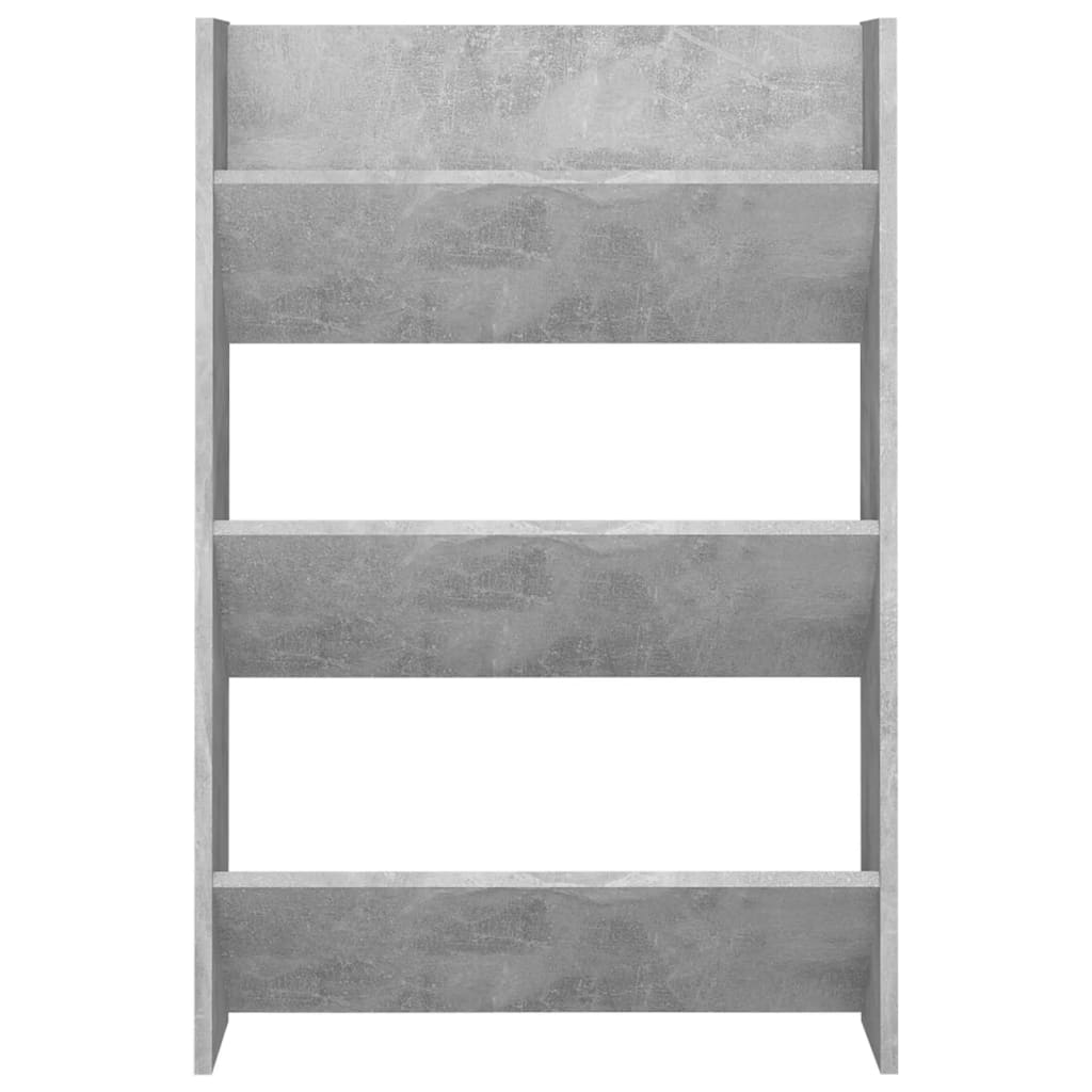 Scarpiera a Muro Grigio Cemento 60x18x90cm in Legno Multistrato