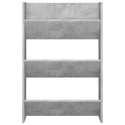 Scarpiera a Muro Grigio Cemento 60x18x90cm in Legno Multistrato