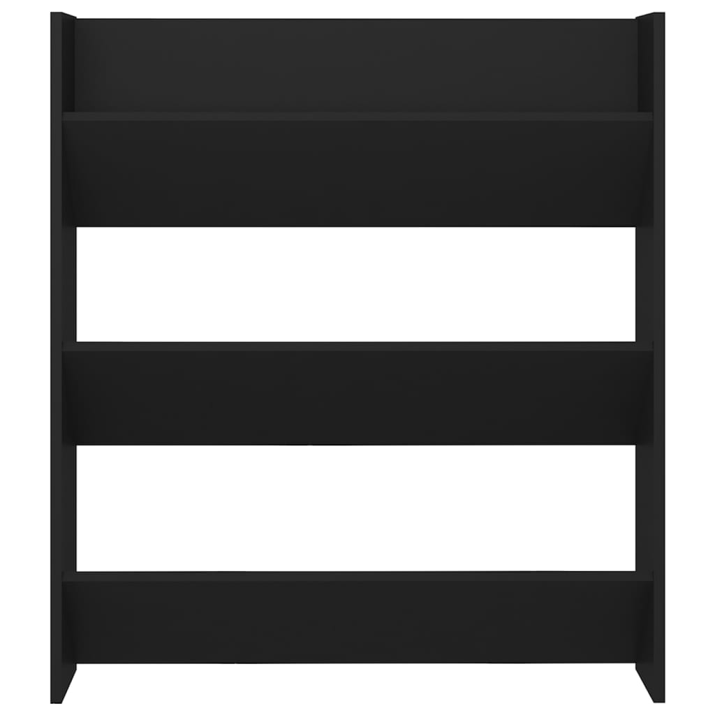 Scarpiera a Muro Nera 80x18x90 cm in Legno Multistrato