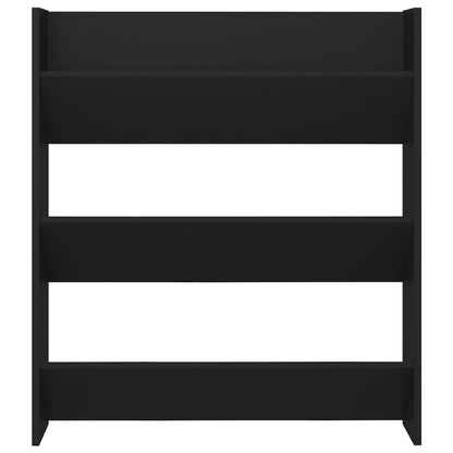 Scarpiera a Muro Nera 80x18x90 cm in Legno Multistrato