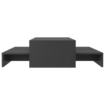 Set Tavolini Estraibili Grigio 100x100x26,5cm Legno Multistrato