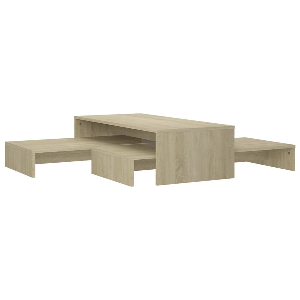 Set Tavolini Estraibili Rovere Sonoma 100x100x26,5 Multistrato