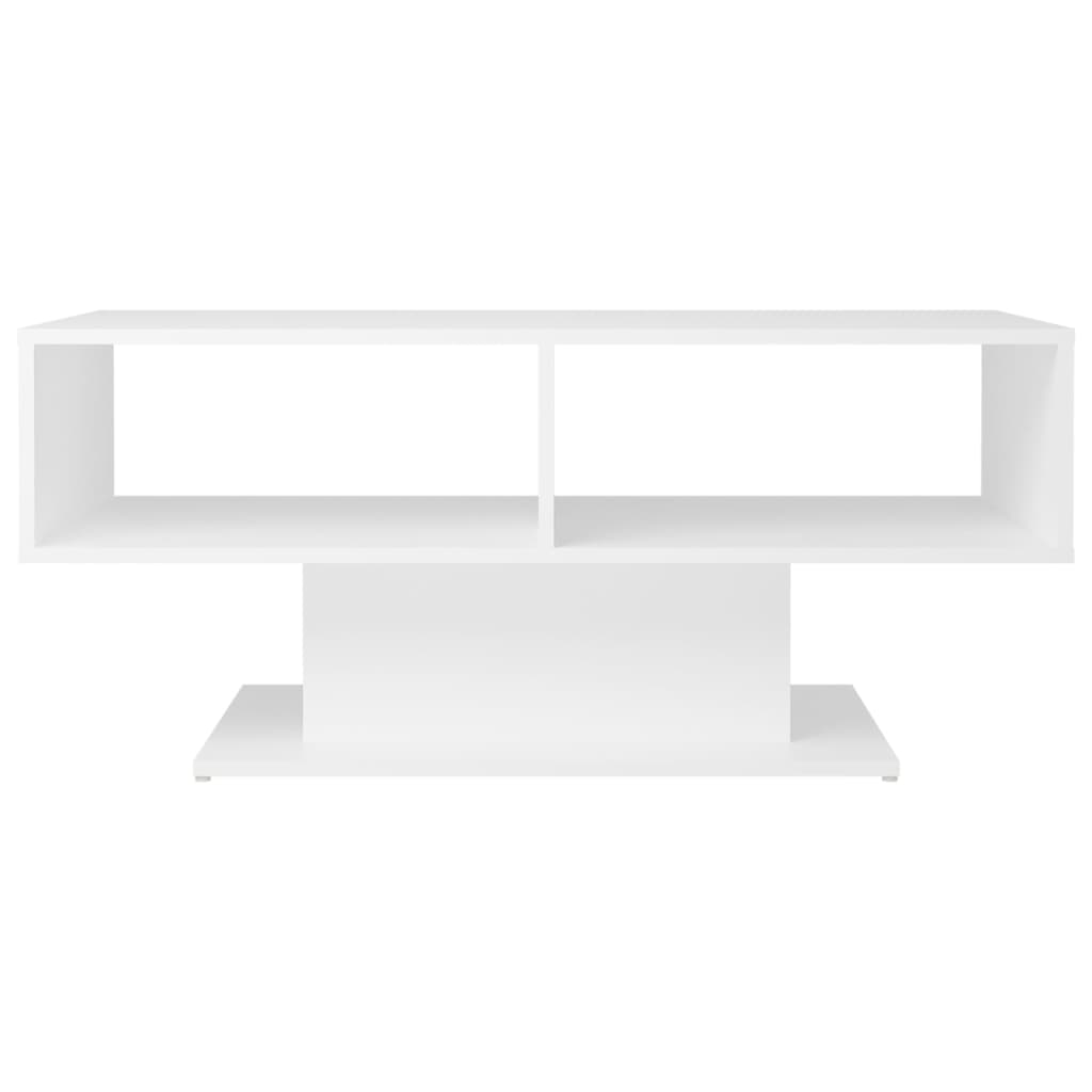 Tavolino da Salotto Bianco 103,5x50x44,5cm in Legno Multistrato
