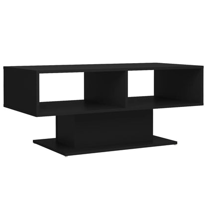 Tavolino da Salotto Nero 103,5x50x44,5cm in Legno Multistrato