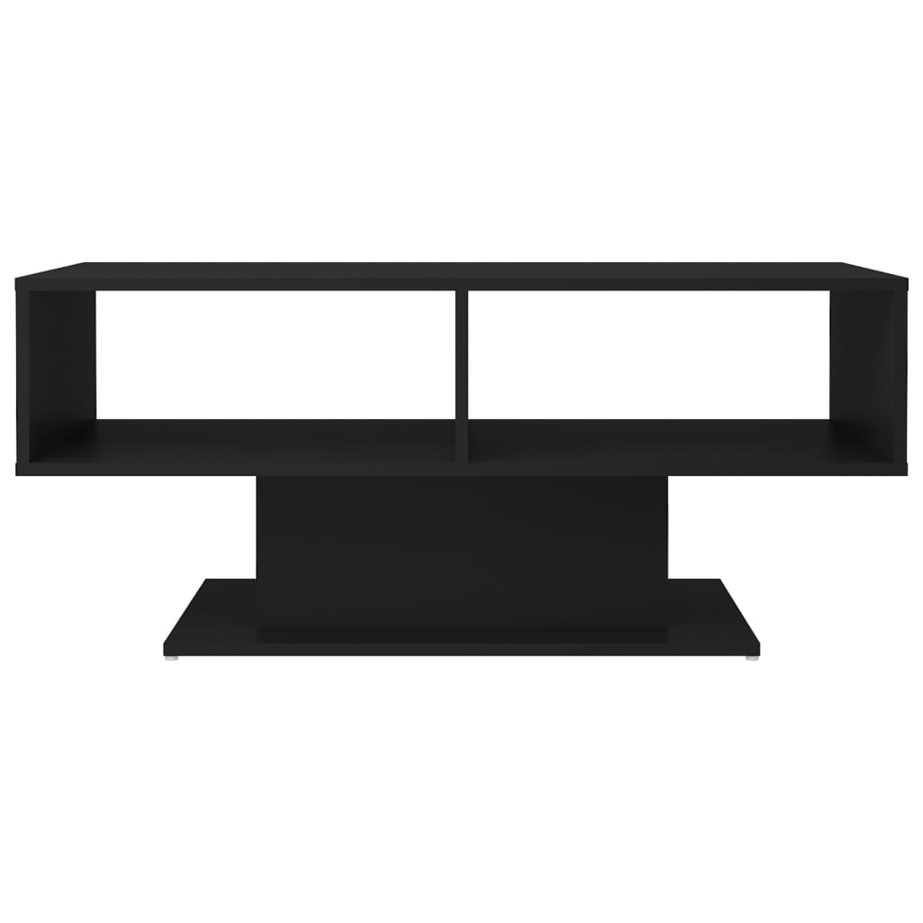Tavolino da Salotto Nero 103,5x50x44,5cm in Legno Multistrato